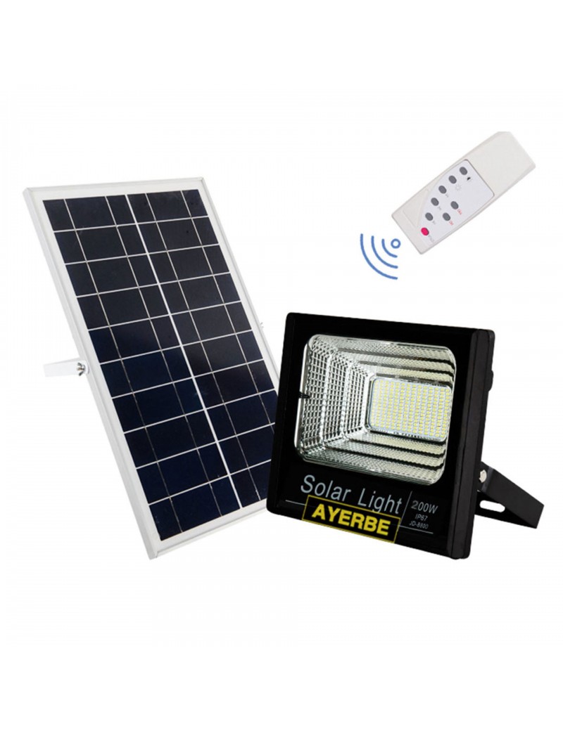 Foco Solar 200W Móvil c/control remoto