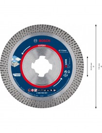 BOSCH DISCO CORTE DIAMANTE EXPERT HARDCERAMIC X-LOCK de 115 x 22,23 x 1,4 x 10 mm