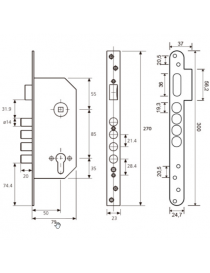 CERRADURA 100-50 A/CROMO MATE